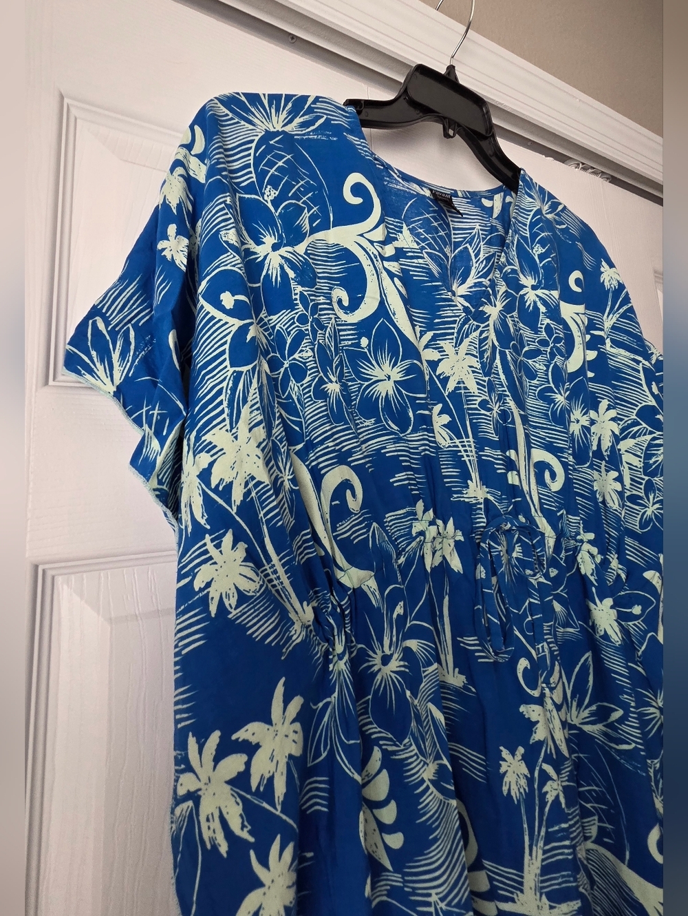 Favant Hawaii Blue Palm Tree V-Neck Swim Coverup Tunic One Size - Picture 8 of 13